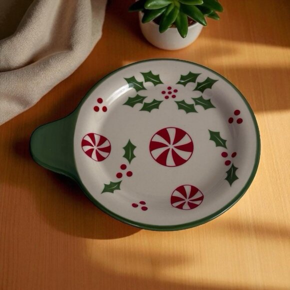 Temptations Holly Peppermint Spoon Rest Peppermint Trinket Temp-tations - Picture 1 of 7